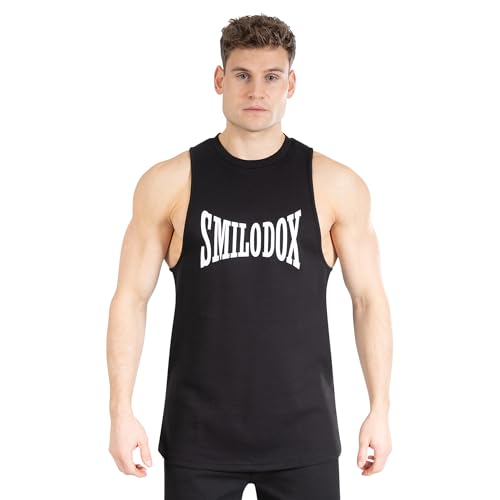 SMILODOX Herren Tank Top Classic Pro - Oversize Fit ärmelloses Oberteil mit Rundhals, Größe:XXL, Color:Schwarz von SMILODOX