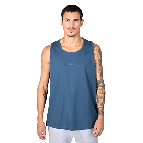 SMILODOX Herren Tanktop Francis - Ärmelloses Sport Tanktop - Muskelshirt mit extra Breiten Trägern, verstärktem Saum, Logo-Print und Canvas-Label an Seitennaht. 100% Baumwolle, perfekte Passform von SMILODOX