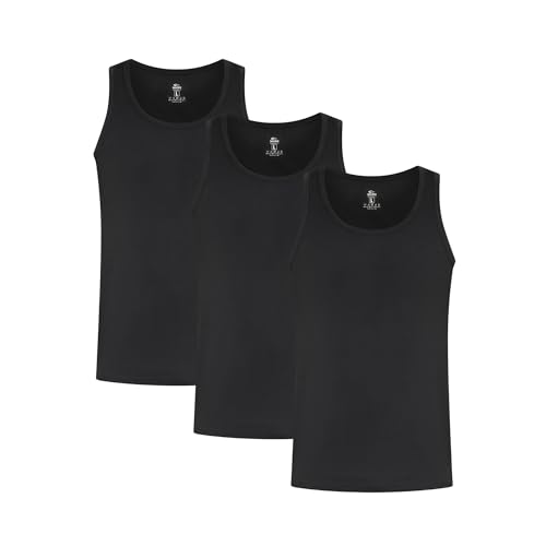 SMILODOX Herren Unterhemd 3er Set - Unterhemden im Slim fit Set Herren Unterhemden Marken Tank Top Gute Passform, Größe:3XL, Color:Schwarz von SMILODOX