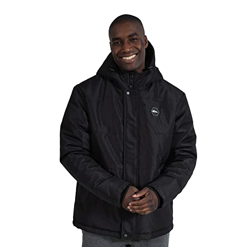 SMILODOX Herren Winterjacke Kenny - Regular Fit langarm Oberteil mit Kapuze und Reißverschluss, Größe:S, Color:Schwarz von SMILODOX