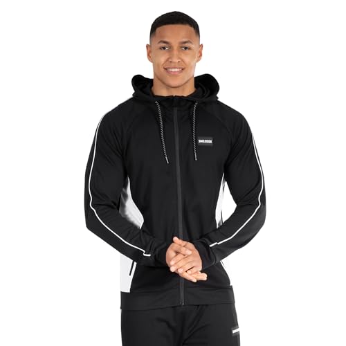 SMILODOX Herren Zip Hoodie Suit Pro - Slim Fit langarm Oberteil mit Kapuze, Größe:L, Color:Black von SMILODOX