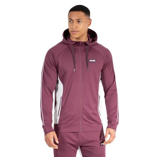 SMILODOX Herren Zip Hoodie Suit Pro - Slim Fit langarm Oberteil mit Kapuze, Größe:L, Color:Violet von SMILODOX