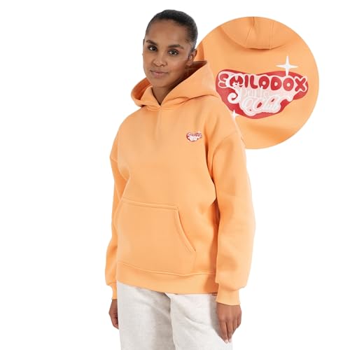 SMILODOX Hoodie Damen Riva, Oversize Fit Pullover mit großer Kapuze und Herz Print, bequemes Sweatshirt, weicher Flauschiger Stoff Kapuzenpullover, Idealer Sweater für Freizeit und Sport von SMILODOX