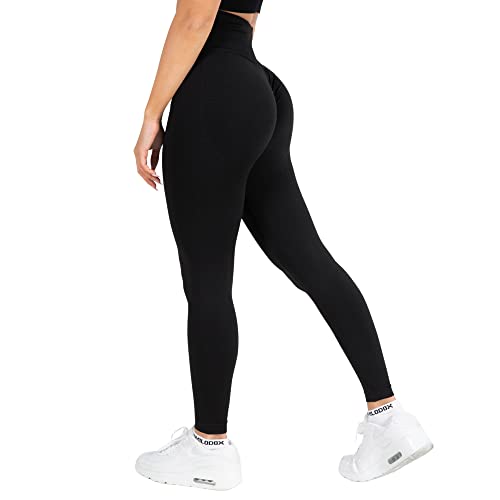 SMILODOX Amaze Scrunch Pro Leggings für Damen - High Waist, Push-Up & Anti-Cellulite Funktion, Squatproof Gym Leggings, Schwarz - Perfekt für Sport & Yoga von SMILODOX