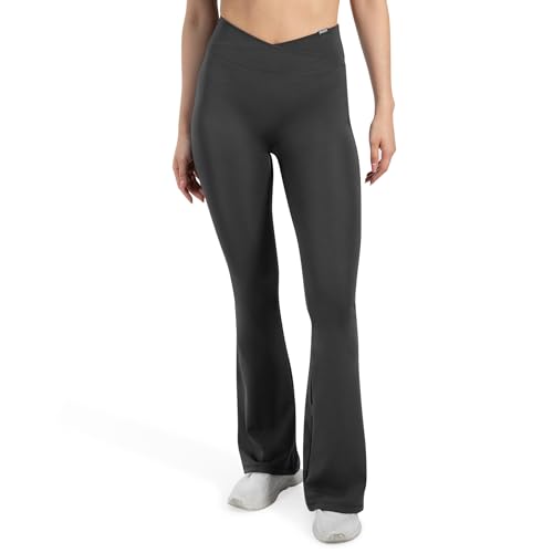 SMILODOX Leggings Damen SoftFeel Leonora, High Waist Schlaghose, Bootcut Yogahose, atmungsaktiv & schnelltrocknend, 4-Wege-Stretch, weiche Oberfläche – ideal für Yoga, Pilates & Stretching von SMILODOX