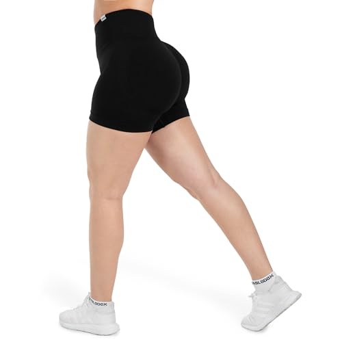 SMILODOX Short Leggings Damen Elvia, Hochtaillierte Sportshorts mit Figurformender V-Kontur und elastischem Funktionsmaterial, Nahtlose Trainingsshorts für Fitness, Gym & aktive Freizeit von SMILODOX