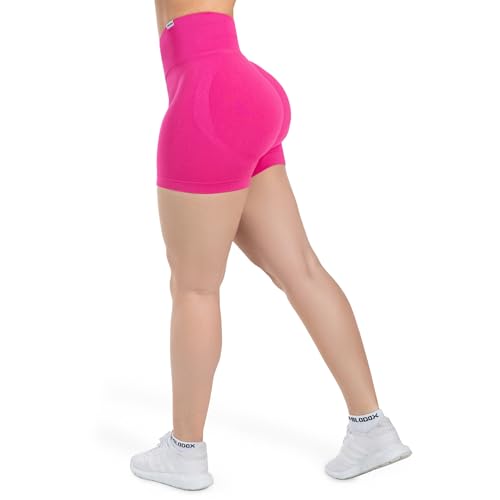 SMILODOX Short Leggings Damen Elvia, Hochtaillierte Sportshorts mit Figurformender V-Kontur und elastischem Funktionsmaterial, Nahtlose Trainingsshorts für Fitness, Gym & aktive Freizeit von SMILODOX