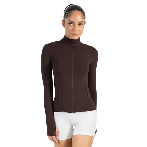SMILODOX Sportjacke Damen Kenna, Laufjacke mit Stehkragen, Sport Oberteil mit tailliertem Schnitt & Daumenlöchern, Körperbetonte Sportjacke, Fitness Oberteil ideal für Freizeit, Sport, Laufen & Yoga SMILODOX Sportjacke Damen Kenna, Laufjacke mit Stehkragen, Sport Oberteil mit tailliertem Schnitt & Daumenlöchern, Körperbetonte Sportjacke, Fitness Oberteil ideal für Freizeit, Sport, Laufen & Yoga von SMILODOX