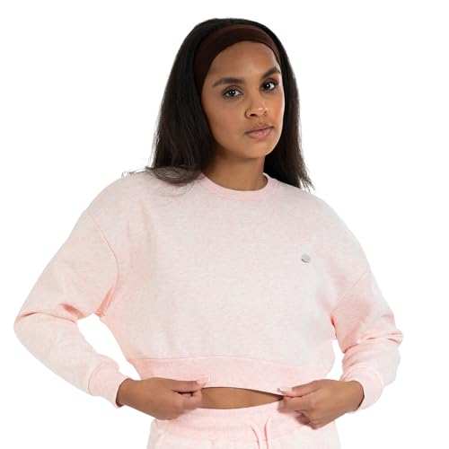 SMILODOX Damen Sweatshirt Amelia - Oversize Crop Pullover, Langarmshirt Mit Rundhalsausschnitt, Sweatjacke Aus Komfortablem Material - Ideal Für Sport & Freizeit von SMILODOX