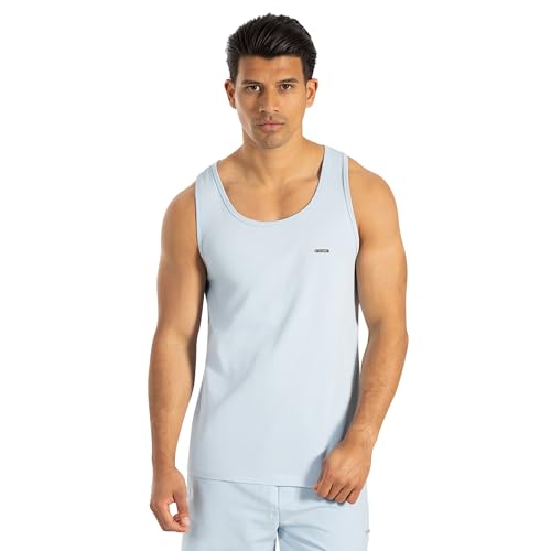 SMILODOX Tanktop Herren Arian, ärmelloses Muskelshirt mit Rundhals & Metall-Logo, Unterhemd mit klassischem Schnitt, Stringer aus weichem Material, ideal für Training, Freizeit & Sommer von SMILODOX