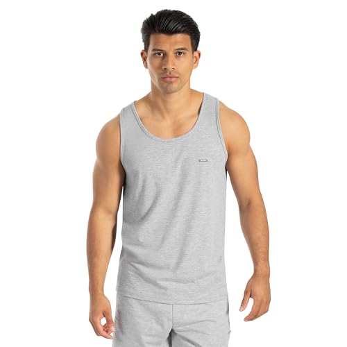 SMILODOX Tanktop Herren Arian, ärmelloses Muskelshirt mit Rundhals & Metall-Logo, Unterhemd mit klassischem Schnitt, Stringer aus weichem Material, ideal für Training, Freizeit & Sommer von SMILODOX