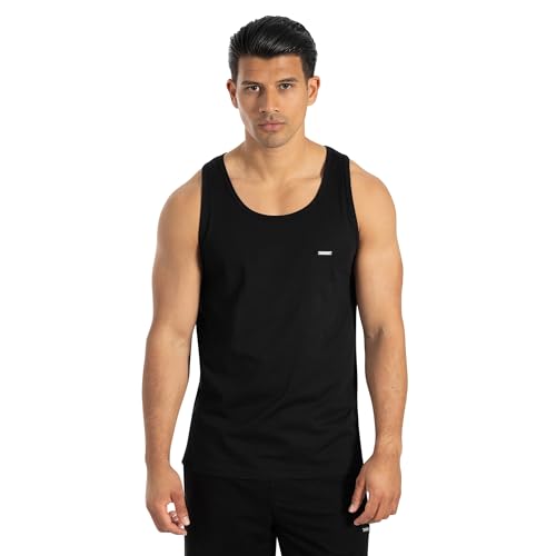 SMILODOX Tanktop Herren Arian, ärmelloses Muskelshirt mit Rundhals & Metall-Logo, Unterhemd mit klassischem Schnitt, Stringer aus weichem Material, ideal für Training, Freizeit & Sommer von SMILODOX