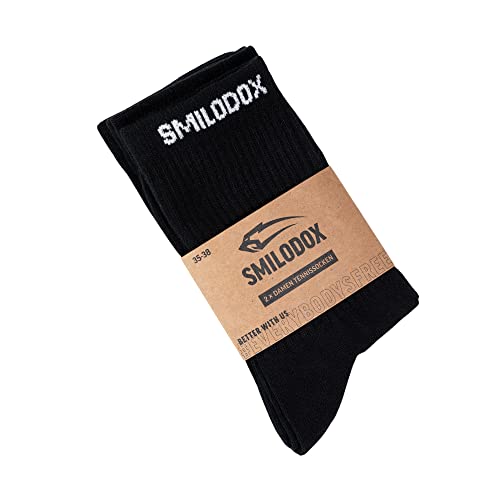 SMILODOX Tennissocken | 2er-Pack | Damen 80% BAUMWOLLE I Hochwertige Material Für Damen in vielen Farben I Perfekt geeignet für Sport, Gym, Fitness & Freizeit I Designed in Hamburg von SMILODOX