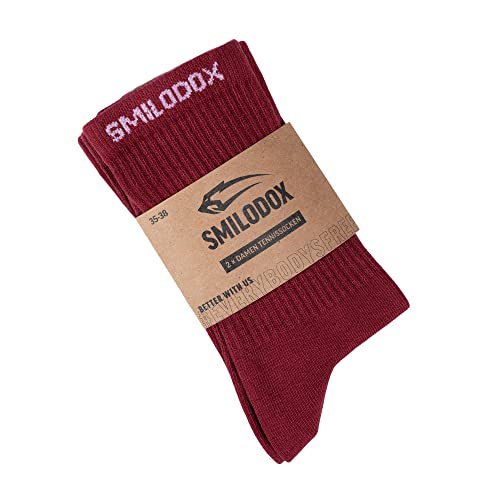 SMILODOX Tennissocken | 2er-Pack | Damen 80% BAUMWOLLE I Hochwertige Material Für Damen in vielen Farben I Perfekt geeignet für Sport, Gym, Fitness & Freizeit I Designed in Hamburg von SMILODOX