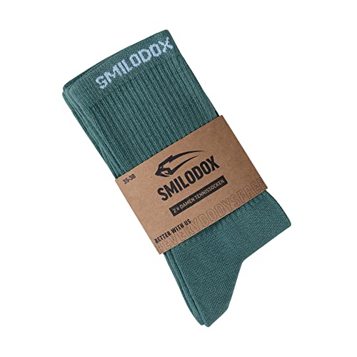 SMILODOX Tennissocken | 2er-Pack | Damen 80% BAUMWOLLE I Hochwertige Material Für Damen in vielen Farben I Perfekt geeignet für Sport, Gym, Fitness & Freizeit I Designed in Hamburg von SMILODOX