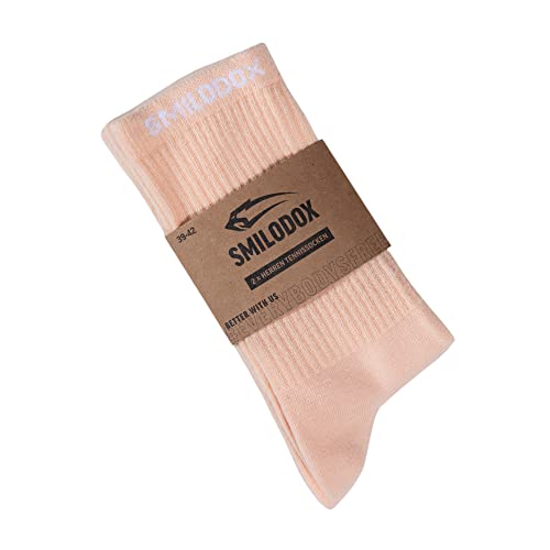 SMILODOX Tennissocken Herren 80% BAUMWOLLE I Hochwertige Material Für Herren in vielen Farben I Perfekt geeignet für Sport, Gym, Fitness & Freizeit I Designed in Hamburg | 39-42, Color,Aprikose von SMILODOX