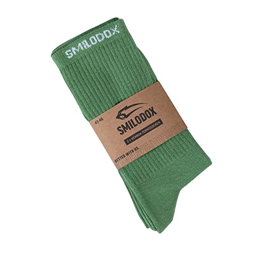 SMILODOX Tennissocken Herren 80% BAUMWOLLE I Hochwertige Material Für Herren in vielen Farben I Perfekt geeignet für Sport, Gym, Fitness & Freizeit I Designed in Hamburg | 39-42, Color,Grün von SMILODOX