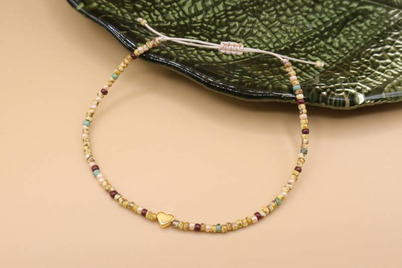 Filigranes Herz Fußband Mit Mini-Glasperlen von SMIRAccessoires