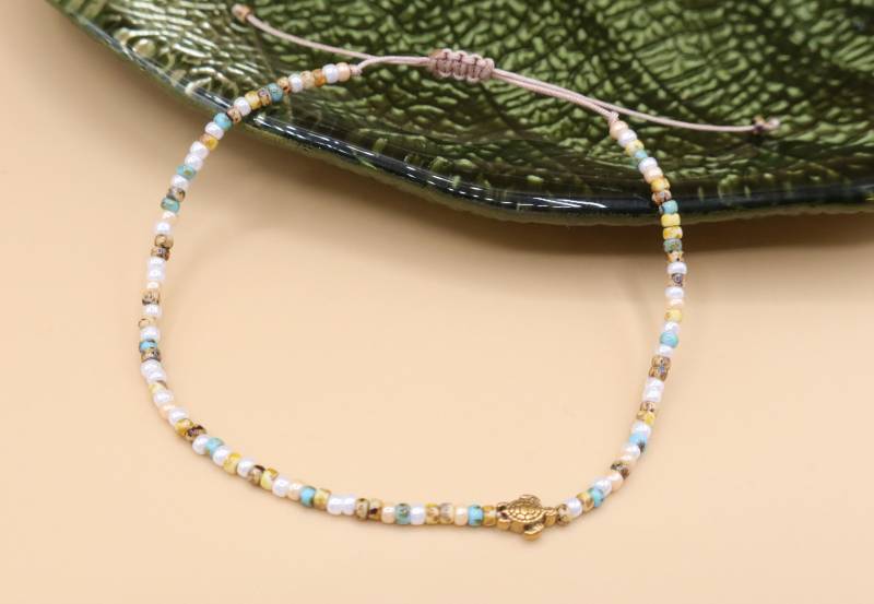 Fußband Mit Mini Schildkröte, Beigebraun Fußband Mit Mini Schildkröte, Beigebraun von SMIRAccessoires