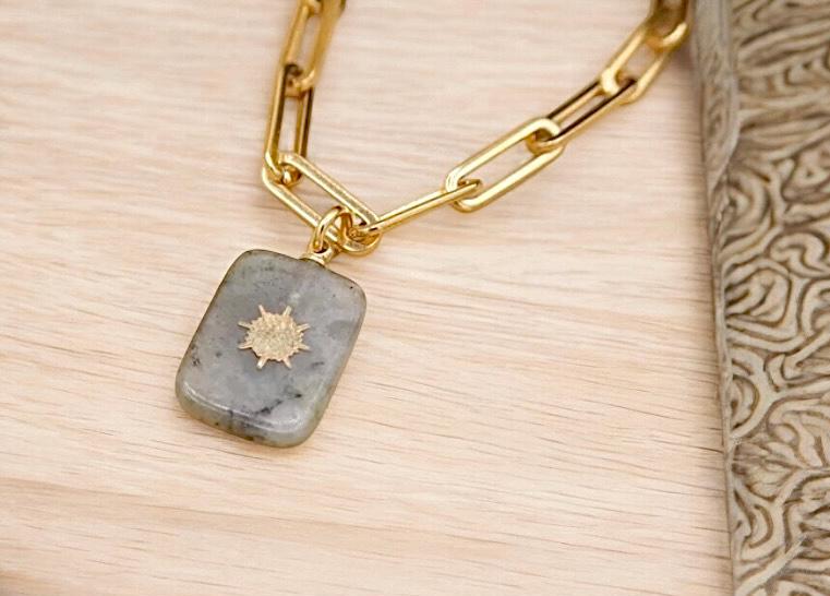 Halskette Lang Mit Naturstein Anhänger Halskette Lang Mit Naturstein Anhänger von SMIRAccessoires