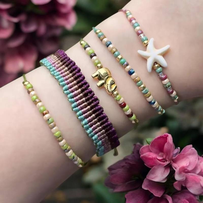 Handgeknüpftes Makramee-Armband, Mehrfarbig, Einzelstück von SMIRAccessoires