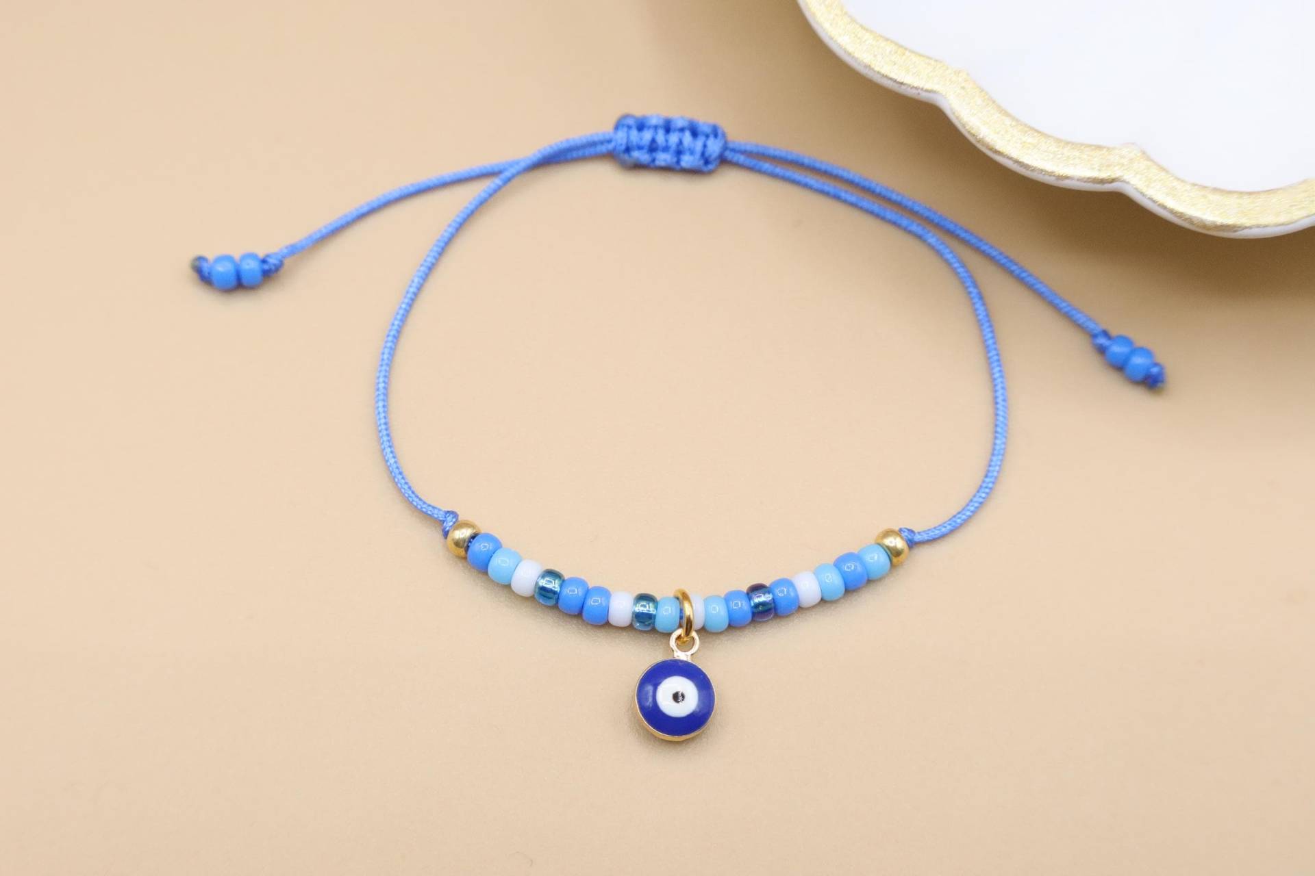Nazar Armband, Mehrfarbig Blau-Weiß von SMIRAccessoires