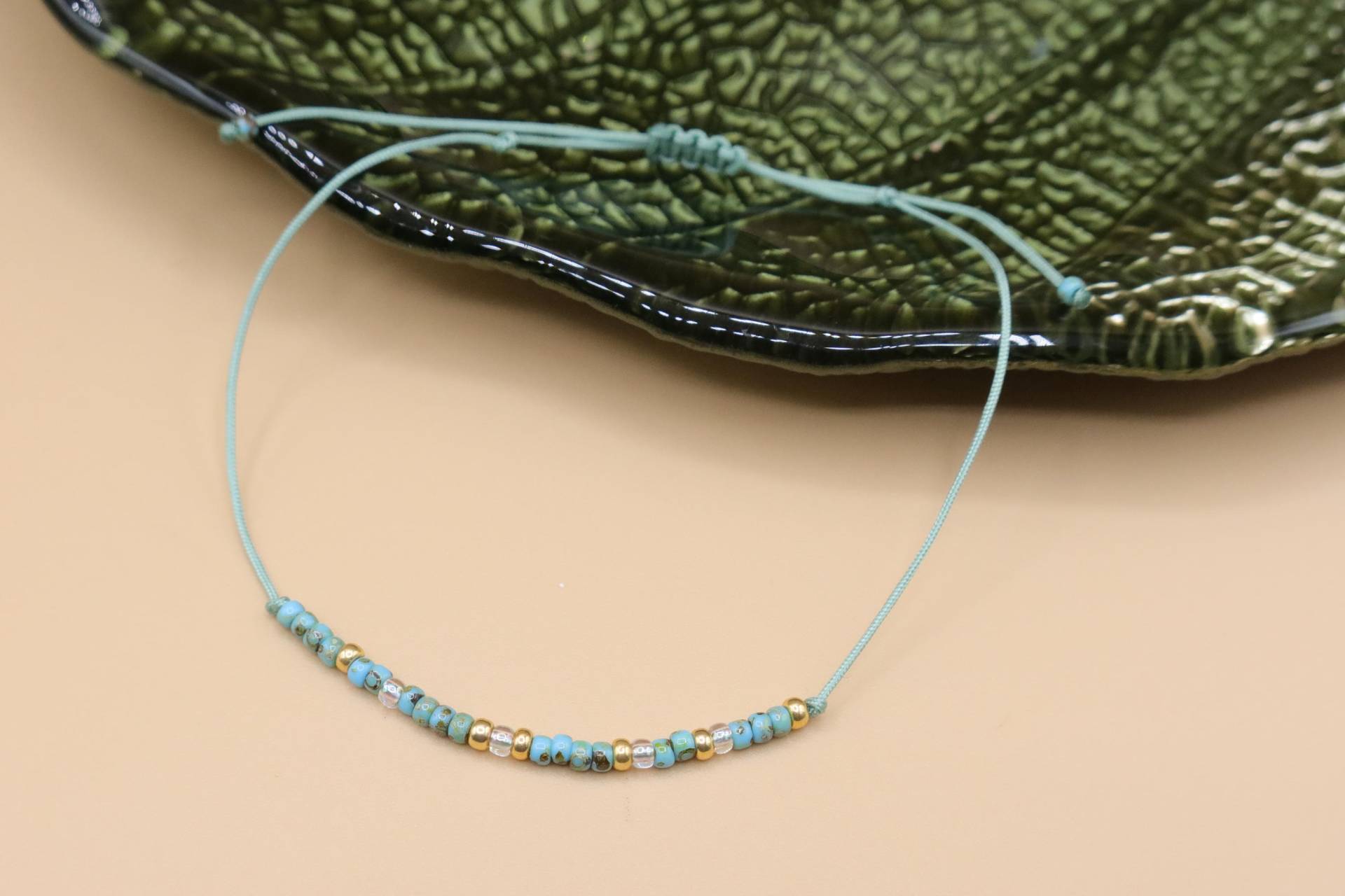 Personalisierbares Morse-Code Fußband, Minimalistisch, Freundschaftsgeschenk, Makramee Fußband Morsecode - Mit Name Oder Wort, Türkis von SMIRAccessoires