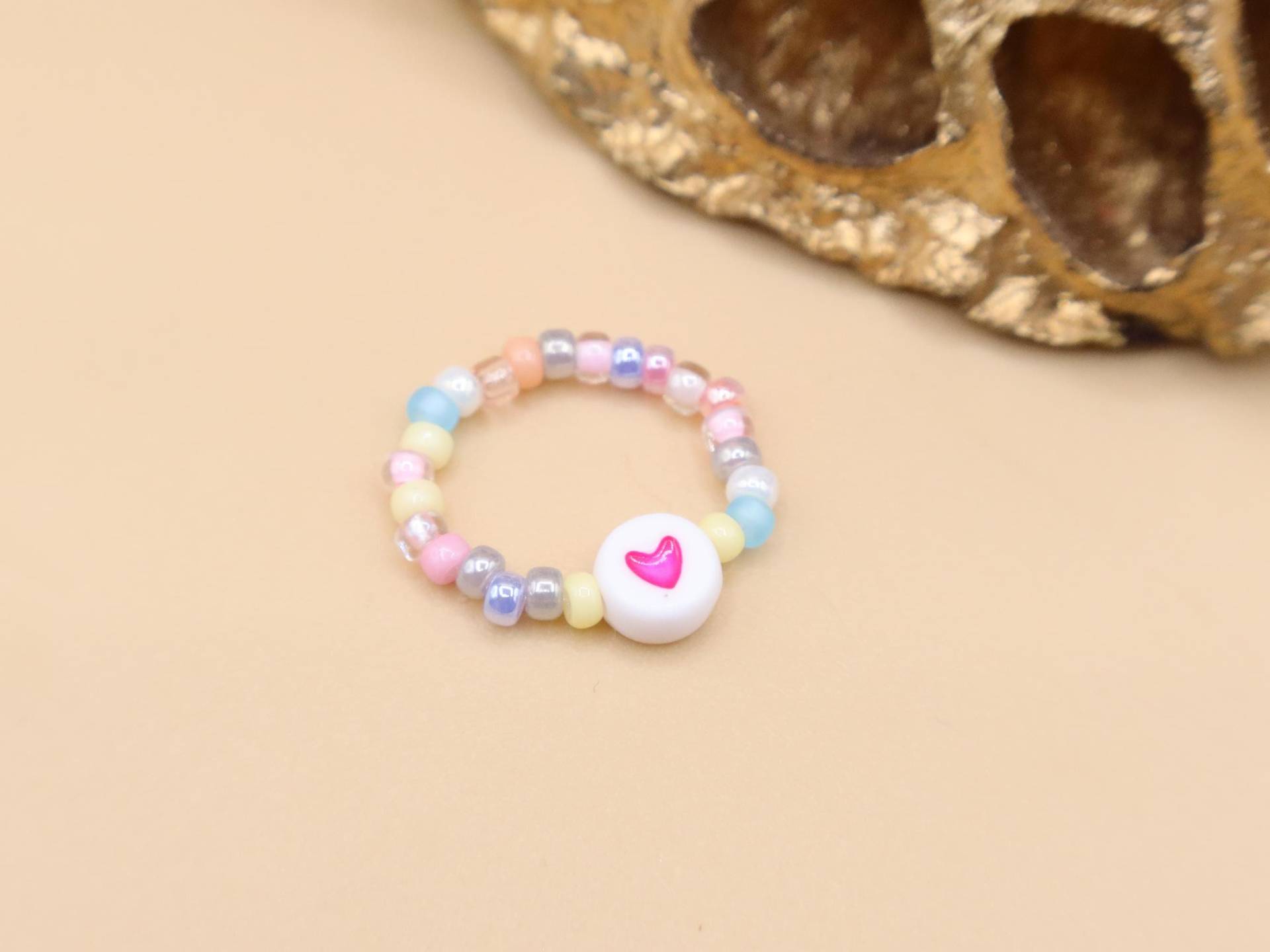 Ring Mit Herz, Pastell Mehrfarbig von SMIRAccessoires