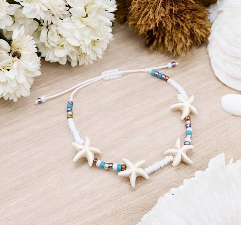 Schönes Seestern Armband Mit Glasperlen von SMIRAccessoires