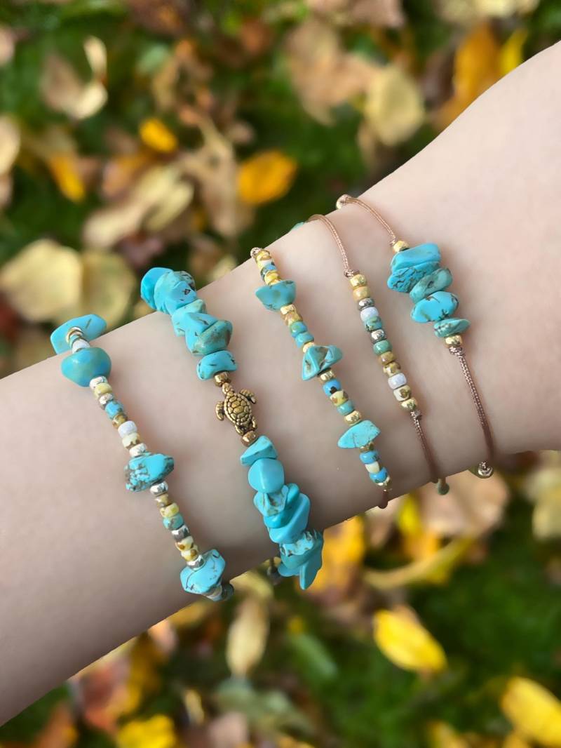 Wickelarmband Armband Mit Naturstein Und Glas Wickelarmband Armband Mit Naturstein Und Glas von SMIRAccessoires