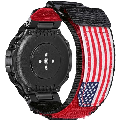 Uhrenarmbänder, kompatibel mit Huami Amazfit T-Rex 3, super robuster Nylon-Reifen und Schlaufe, breites Sportarmband für T Rex 3, militärisches Ersatzband für Herren Uhrenarmbänder, kompatibel mit Huami Amazfit T-Rex 3, super robuster Nylon-Reifen und Schlaufe, breites Sportarmband für T Rex 3, militärisches Ersatzband für Herren von SMITHA