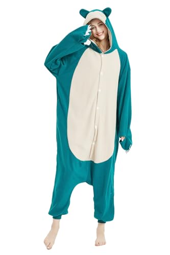 SMITHROAD Kostüm Einteiler für Erwachsene, Onesie Schlafanzug Pyjama Weihnachten Nachtwäsche Overall Halloween Cosplay Damen Herren Unisex Jumpsuit Karneval (L, A Blau) von SMITHROAD