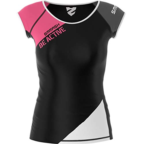 SMMASH Funktionsshirt Damen Kompressionsshirt Sportshirt Kurzarm Atmungsaktiv Second Skin Technologie Fitness Oberteil Outdoor von SMMASH