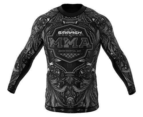 SMMASH Cobra Rashguard Herren Kampfsport Langarm, Sport Longsleeve Atmungsaktiv und Leicht, Sportoberteile für MMA, Krav MAGA, BJJ, Slim Fit Funktionsshirt Herren, Hergestellt in der EU (XXL) von SMMASH