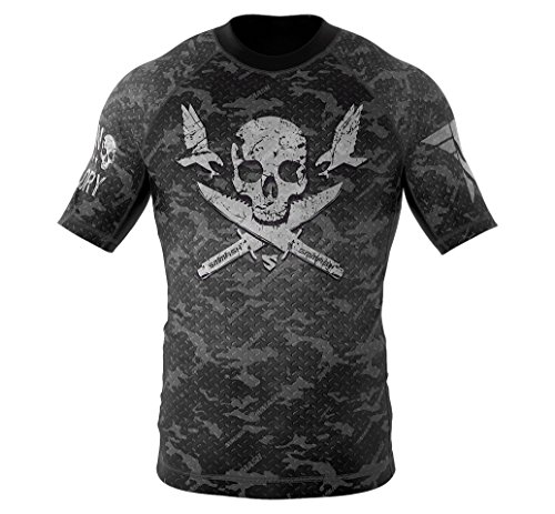 SMMASH Kurzarmes Rashguard für Herren, Funktionsshirt MMA BJJ Kickboxen Thai Box Cross-Training Fitness, Atmungsaktives T-Shirt, Professionelle Sportbekleidung für Männer mit silbernen Ionen-Fasern von SMMASH