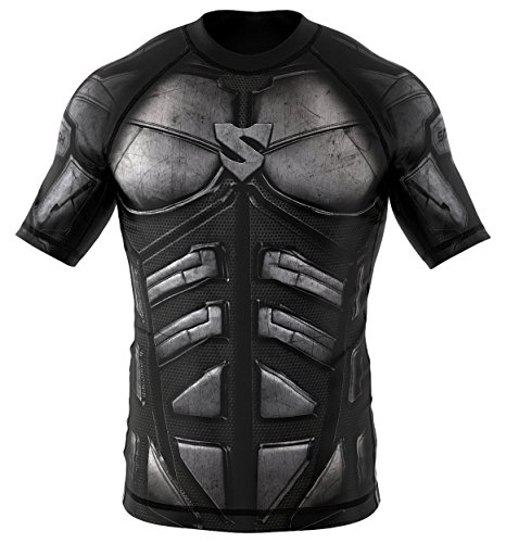 SMMASH Kurzarmes Rashguard für Herren, Funktionsshirt MMA BJJ Kickboxen Thai Box Cross-Training Fitness, Atmungsaktiver T-Shirt, Professionelle Sportbekleidung für Männer mit silbernen Ionen-Fasern von SMMASH