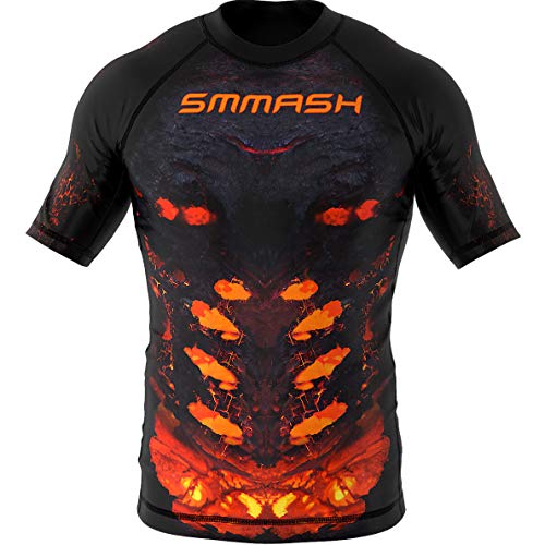 SMMASH Funktionsshirt Herren Rashguard Kurzarm Sportshirt MMA Thaibox Muay Thai Kickboxen Atmungsaktiv Abriebfest von SMMASH