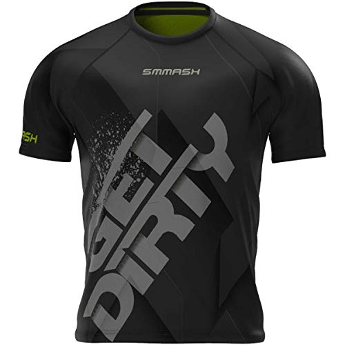 SMMASH Dirty Sport Herren Kurze Lose Trainingsshirt, Universelle Ganzjährige Sportshirt, Tshirt Atmungsaktiv und Leicht für Crossfit, Ocr, Laufshirt, Hergestellt in der EU (L) von SMMASH