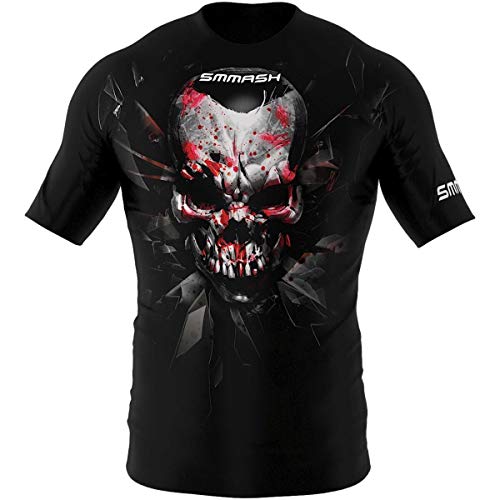 SMMASH Funktionsshirt Herren Rashguard Kurzarm Sportshirt MMA Thaibox Muay Thai Kickboxen Atmungsaktiv Abriebfest von SMMASH