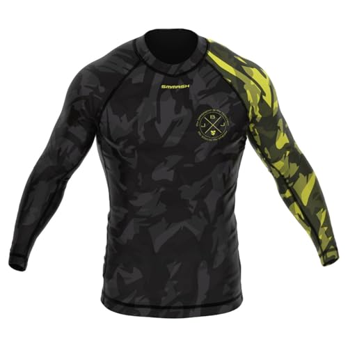SMMASH Funktionsshirt Herren Rashguard Langarm Sportshirt MMA Thaibox Muay Thai Kickboxen Atmungsaktiv Abriebfest von SMMASH