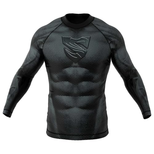 SMMASH Funktionsshirt Herren Rashguard Langarm Sportshirt MMA Thaibox Muay Thai Kickboxen Atmungsaktiv Abriebfest von SMMASH