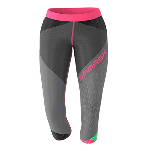 SMMASH Sport Leggings Damen Sportleggings 3/4 Capri Push Up Blickdicht Sporthose Yogahose Second Skin Technologie Atmungsaktiv Schnelltrockend Elastisch Figurformend von SMMASH