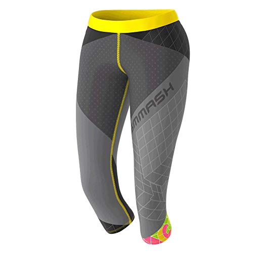 SMMASH Sport Leggings Damen Sportleggings 3/4 Capri Push Up Blickdicht Sporthose Yogahose Second Skin Technologie Atmungsaktiv Schnelltrockend Elastisch Figurformend von SMMASH