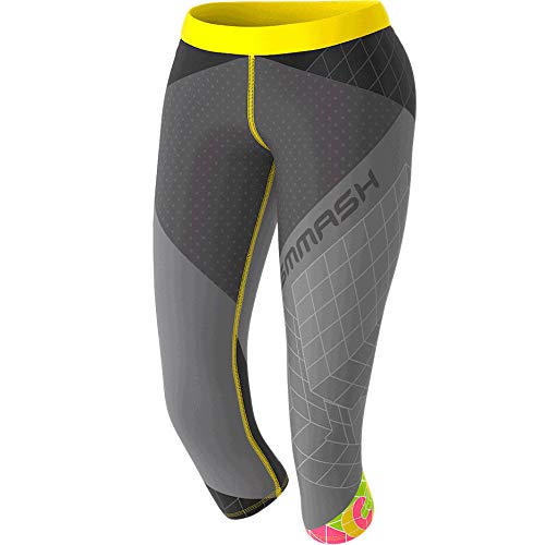 SMMASH Sport Leggings Damen Sportleggings 3/4 Capri Push Up Blickdicht Sporthose Yogahose Second Skin Technologie Atmungsaktiv Schnelltrockend Elastisch Figurformend von SMMASH