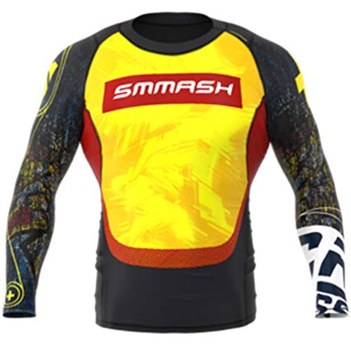 SMMASH Kompressionsshirt Funktionsshirt Herren Langarm Sportshirt Laufshirt Langarmshirt Second Skin Technologie Atmungsaktiv Schnelltrockend von SMMASH