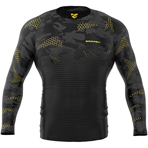 SMMASH Kompressionsshirt Funktionsshirt Herren Langarm Sportshirt Laufshirt Langarmshirt Second Skin Technologie Atmungsaktiv Schnelltrockend von SMMASH