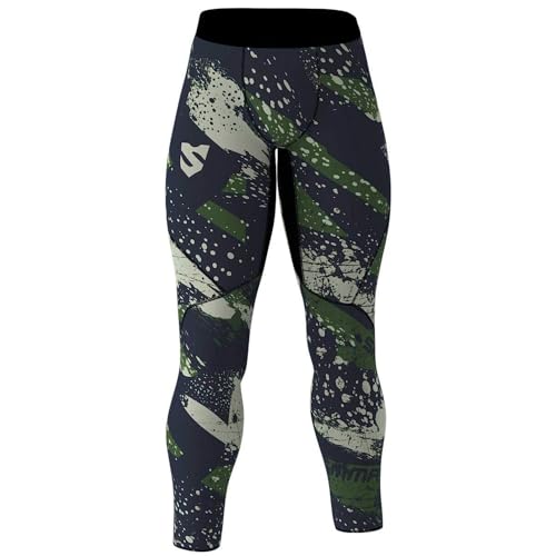 SMMASH Kompressionshose Herren Laufhose Lang Leggings Sportleggings Für Männer Atmungsaktiv Second Skin Technologie Running Hose von SMMASH