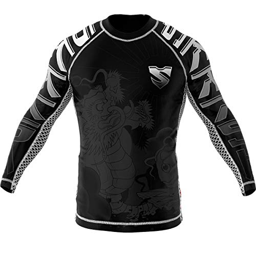 SMMASH Koi Rashguard Herren Kampfsport Langarm, Sport Longsleeve Atmungsaktiv und Leicht, Sportoberteile für MMA, Krav MAGA, BJJ, Slim Fit Funktionsshirt Herren, Hergestellt in der EU (M) von SMMASH