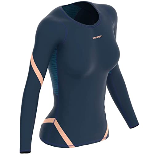 SMMASH Kompressionsshirt Damen Langarm Longsleeve, Funktionsshirt Sport Outdoor OCR Cross-Training Fitness Yoga Gym, Atmungsaktiver Langarmshirt, Professionelle Sportbekleidung Made in EU von SMMASH