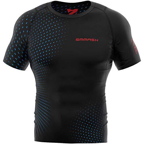 SMMASH Kompressionsshirt Funktionsshirt Herren Kurzarm Sportshirt Laufshirt Kurzarmshirt Second Skin Technologie Atmungsaktiv Schnelltrockend von SMMASH